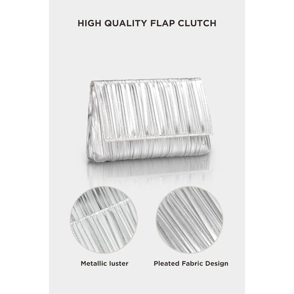 Women Silver Crystal Bag with Rhinestones Wedding Party formal Handbag. - Picture 2 of 7